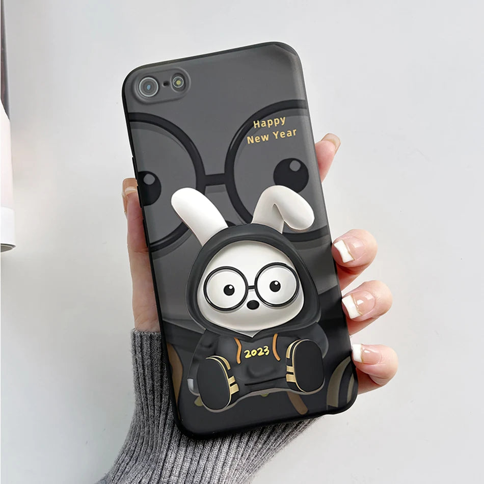 Para iPhone 5 5S Funda lindo oso dibujos animados Rana pintado Funda suave para iPhone SE 2016 2020 2022 SE2 Funda de teléfono de silicona Coque Funda