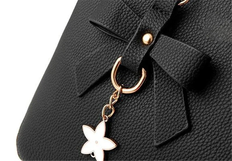 Bolsos de mensajero para mujer con colgante de flor, bolsos de moda para oficina para mujer, bolso puro para mujer, nuevos bolsos de hombro tipo bandolera