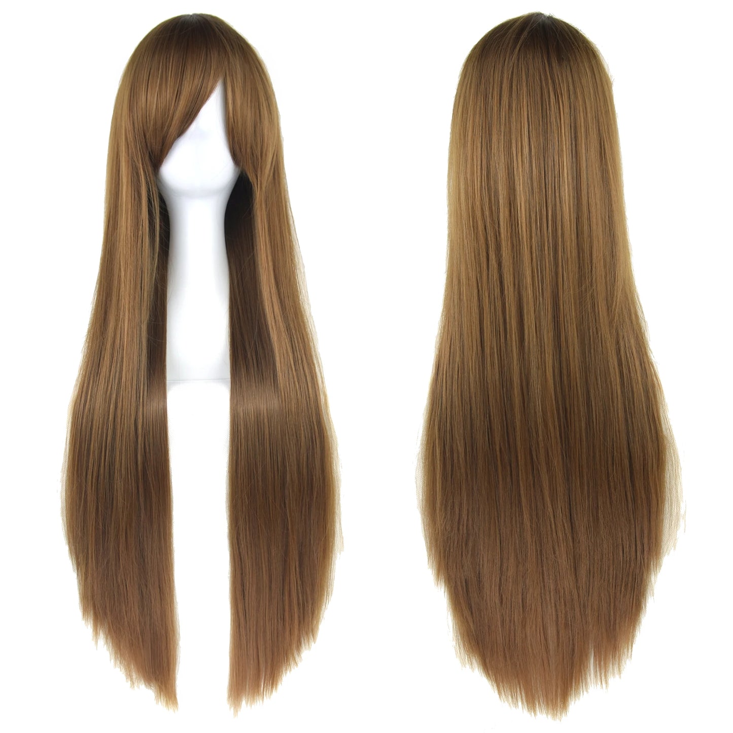Soowee, pelo sintético de 80cm de largo, pelucas de Cosplay blancas y moradas, peluca recta de pelo negro para fiesta, peluca para mujer.