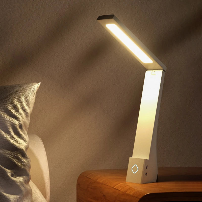 Lámpara de escritorio Led, luces de mesa plegables con carga y taponamiento, protección ocular, lámpara de escritorio de aprendizaje, accesorio de iluminación para dormitorio y mesita de noche