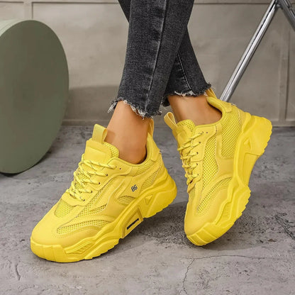 Zapatos De plataforma De verano para Mujer, Zapatos deportivos informales, versátiles, De fondo suave, transpirables, para correr, Zapatos De Mujer