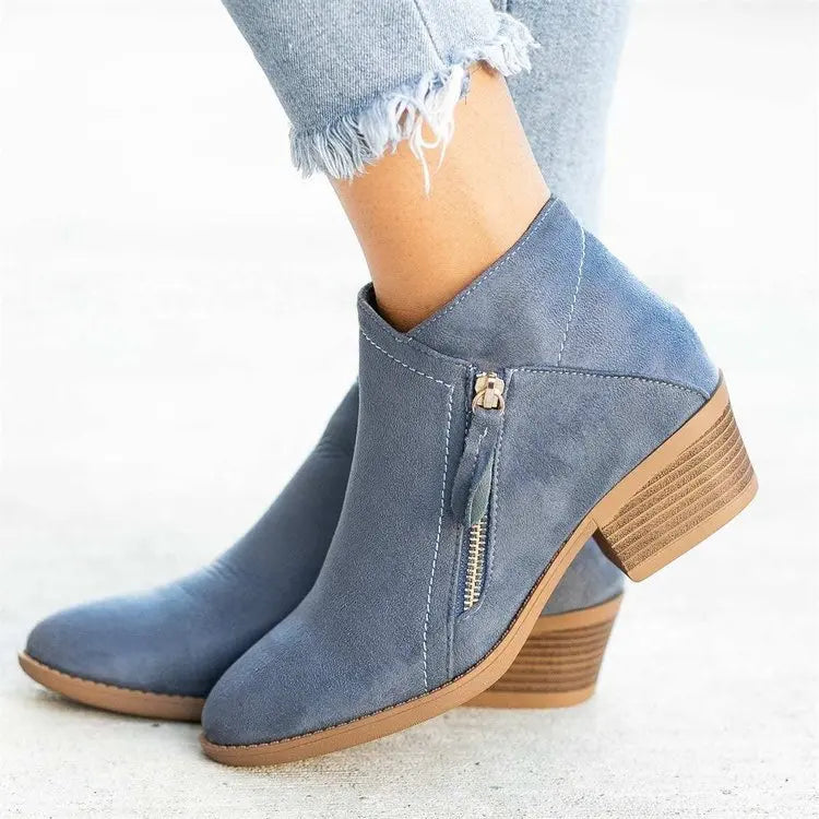 Women's Ankle Boots 2026, Fall Suede Chelsea Boots, Fashion Platform Boots for Women, Side Zipper Heel Ankle Boots, Women's Boots