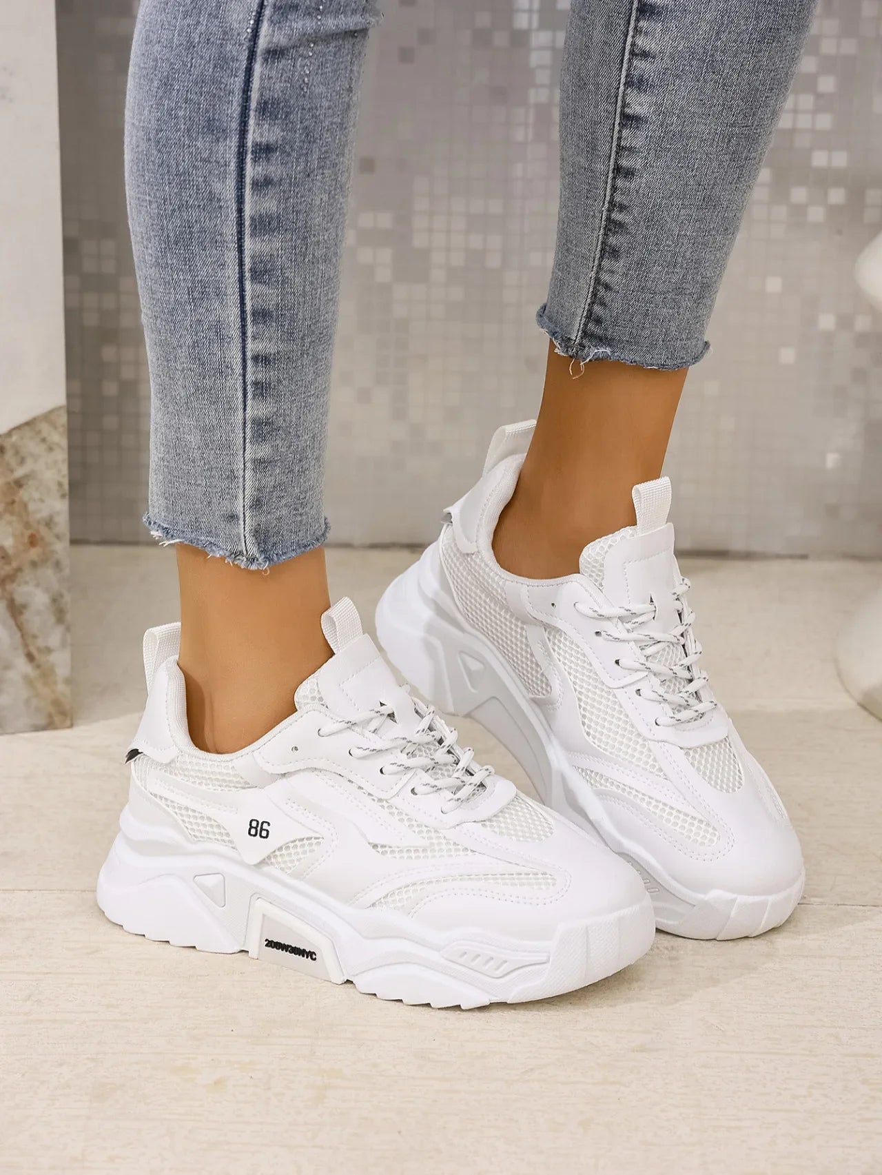 Zapatos De plataforma De verano para Mujer, Zapatos deportivos informales, versátiles, De fondo suave, transpirables, para correr, Zapatos De Mujer