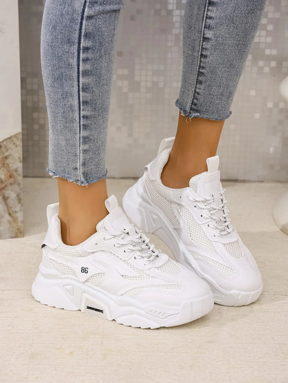 Zapatos De plataforma De verano para Mujer, Zapatos deportivos informales, versátiles, De fondo suave, transpirables, para correr, Zapatos De Mujer