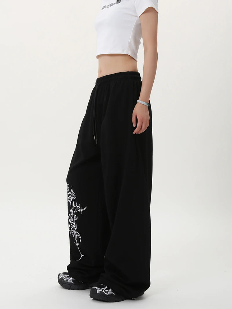 Pantalones de baile de Jazz de marca de tendencia de baile callejero, pantalones de chándal holgados de calle Retro americano para mujer, pantalones de chándal de baile de hip hop