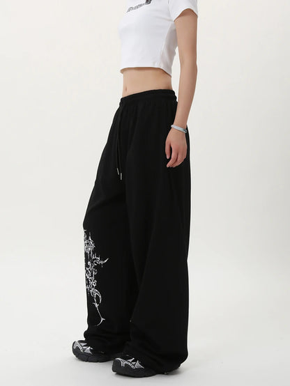 Pantalones de baile de Jazz de marca de tendencia de baile callejero, pantalones de chándal holgados de calle Retro americano para mujer, pantalones de chándal de baile de hip hop