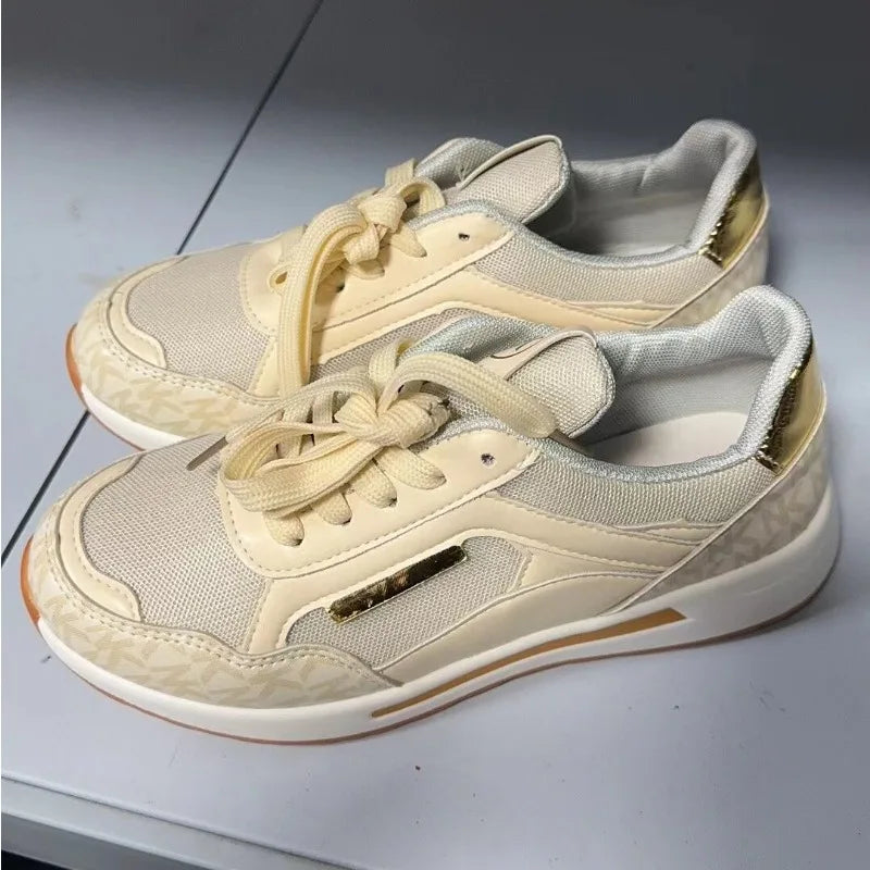 Zapatillas De deporte informales para Mujer, Zapatos planos De malla, cuñas transpirables De alta calidad, Zapatos De Mujer De estilo Preppy De otoño