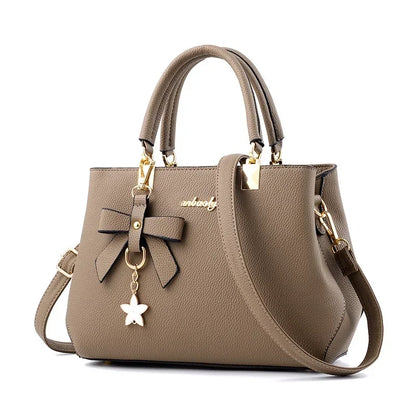Bolsos de mensajero para mujer con colgante de flor, bolsos de moda para oficina para mujer, bolso puro para mujer, nuevos bolsos de hombro tipo bandolera