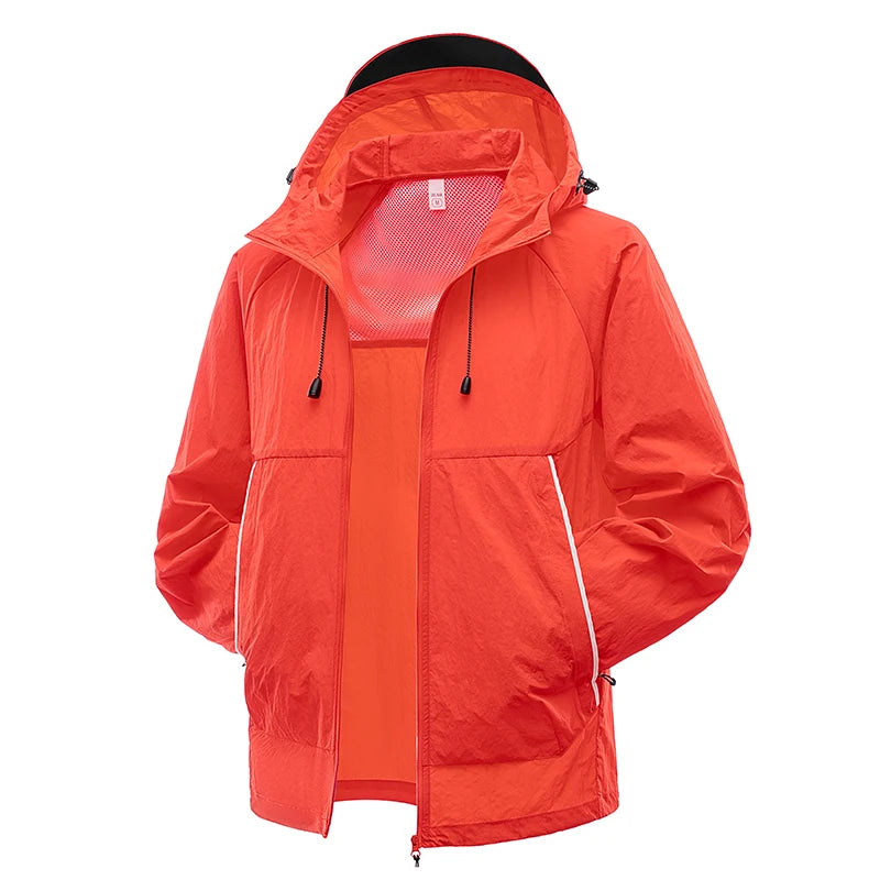 EUMERGX-Chaqueta impermeable para hombre y mujer, cortavientos con protección solar para pesca, escalada, senderismo, abrigo ligero para lluvia, unisex, para verano