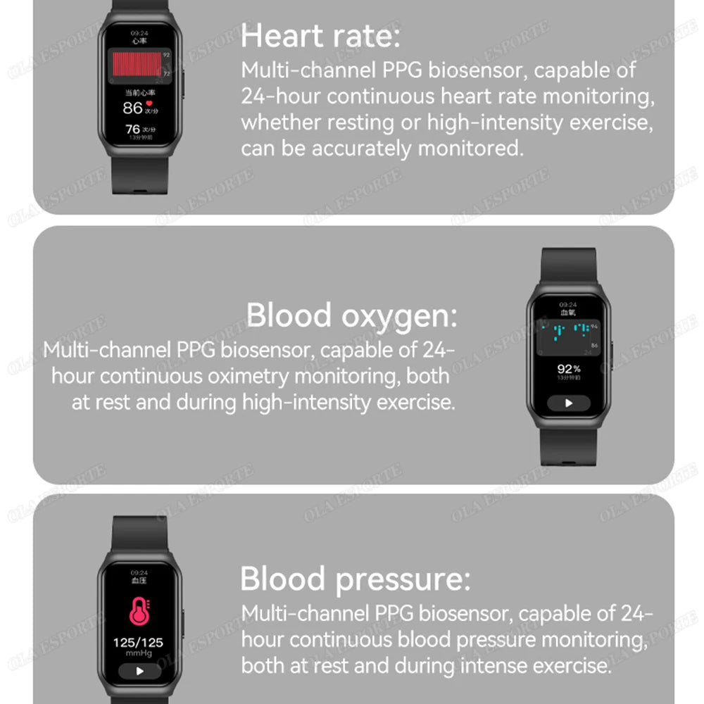 Para mujeres hombres reloj inteligente pantalla AMOLED salud monitoreo del ritmo cardíaco Bluetooth llamada IP68 impermeable deporte al aire libre pulsera inteligente