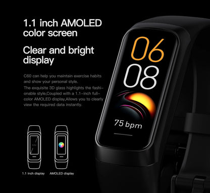 Reloj inteligente AMOLED con Monitor de temperatura corporal, reloj deportivo resistente al agua hasta 3ATM, correa de reloj inteligente para hombres y mujeres IOS Android