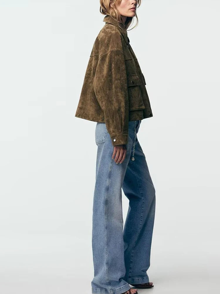 Chaqueta de Piloto de Cuero Puro para Mujer Z, Estilo, Corte Están, Chaqueta Corta, E y de Calidad