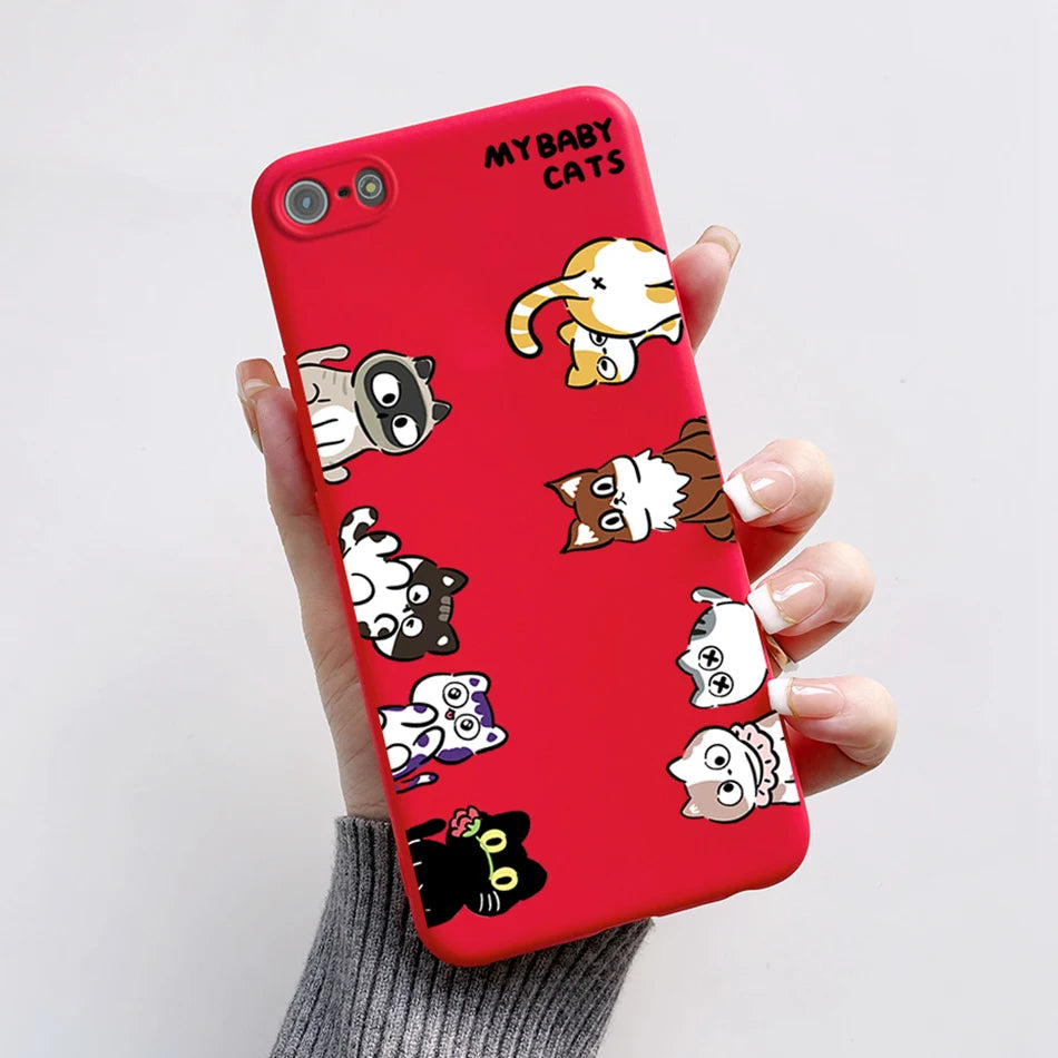 Para iPhone 5 5S Funda lindo oso dibujos animados Rana pintado Funda suave para iPhone SE 2016 2020 2022 SE2 Funda de teléfono de silicona Coque Funda