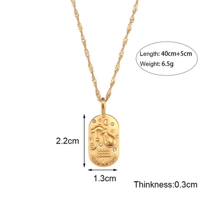 E.B.belle-collar de acero inoxidable con signo del zodiaco para mujer, joyería brillante, constelación, 2024