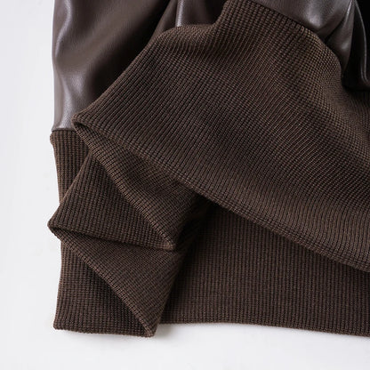 Chaqueta de cuero Pu estilo Safari con bolsillos ajustados, abrigos de manga larga con cremallera y cuello alto para mujer, ropa de calle Y2K para Otoño e Invierno 2025