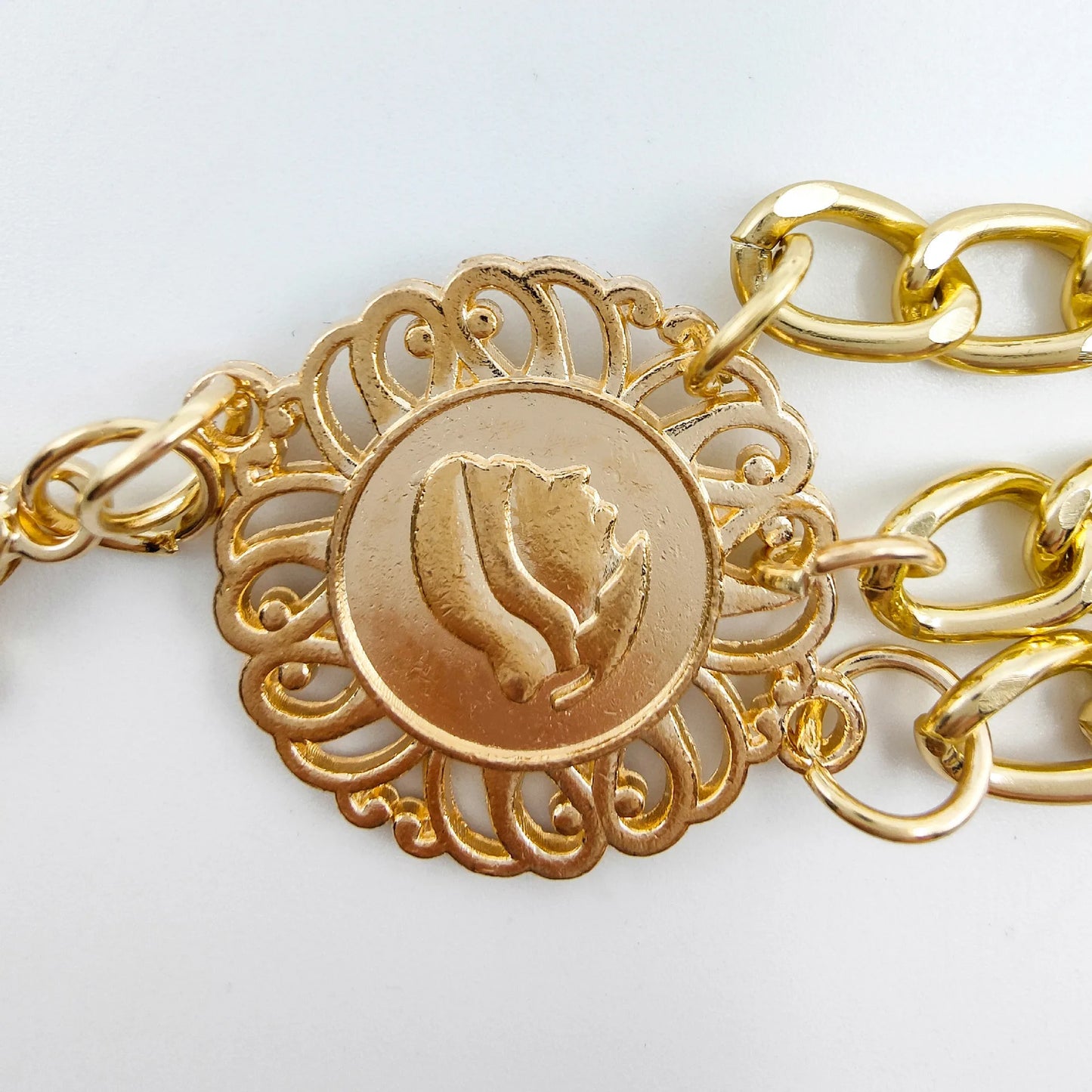 Estilo Punk Hip Hop, cadena de cintura que combina con todo, Luna, cinturón de Metal Vintage para mujer, cinturón de cadena de cintura alta Vintage para mujer.