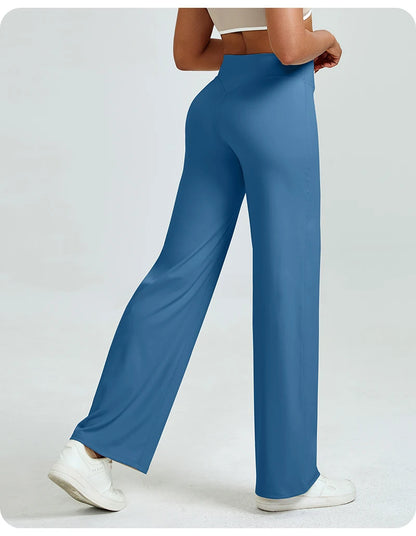 Women's High Waisted Straight Leg Yoga Pants, Naked Feeling, Butt Lift, Loose Fit, Workout Pants, Slimming Gym Pants