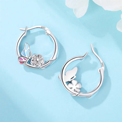 Pendientes de aro de bambú para mujer, de Plata de Ley 925 originales, con bonito Panda, joyería fina, regalos de fiesta de cumpleaños