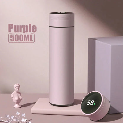 Taza Termo con pantalla de temperatura de 500ML, botella Termo dividida de acero inoxidable, taza aislada al vacío para exteriores, regalo del Día del Padre
