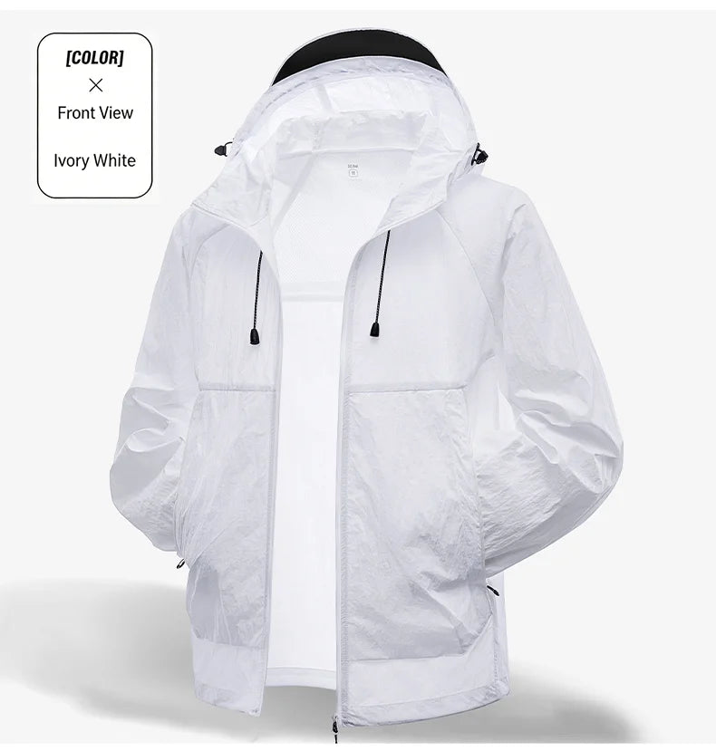EUMERGX-Chaqueta impermeable para hombre y mujer, cortavientos con protección solar para pesca, escalada, senderismo, abrigo ligero para lluvia, unisex, para verano