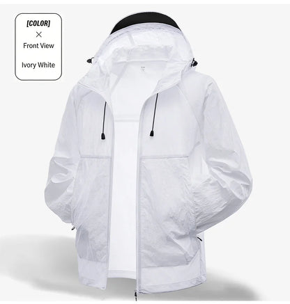 EUMERGX-Chaqueta impermeable para hombre y mujer, cortavientos con protección solar para pesca, escalada, senderismo, abrigo ligero para lluvia, unisex, para verano