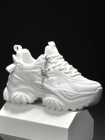 Zapatos vulcanizados informales para mujer, zapatillas ligeras con plataforma negra y tacones altos, estilo punk de Halloween para mujer
