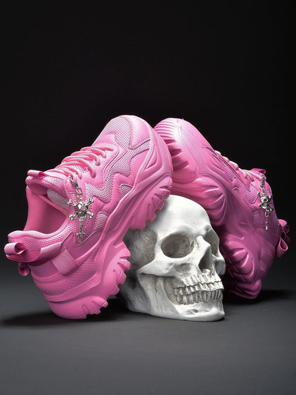 Zapatos vulcanizados informales para mujer, zapatillas ligeras con plataforma negra y tacones altos, estilo punk de Halloween para mujer