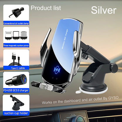 Soporte de teléfono para coche, cargador inalámbrico para iPhone 10, 12, 13, 14, 15 Pro Max, ventosa para parabrisas, salpicadero, ventilación de aire, estación de carga rápida