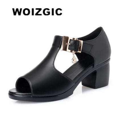 WOIZGIC, sandalias de PU para mujer, plataforma de verano, fresco, playa, tacón alto, punta abierta, informal, exterior, correa de pato ostentosa