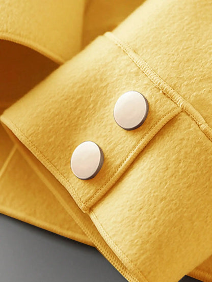 Abrigos de lana cortos lisos clásicos para mujer Otoño Invierno ropa cálida para mujer abotonada abrigo femenino trajes nuevos en prendas de vestir exteriores