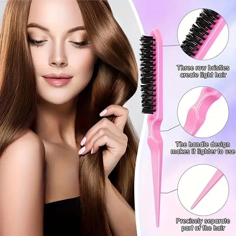 6 unids/set de cepillos para el cabello, botella con pulverizador para peluquería, bucle para trenzado de cabello, peine de cola de rata, cepillo para el cabello con Control de bordes Brsuh