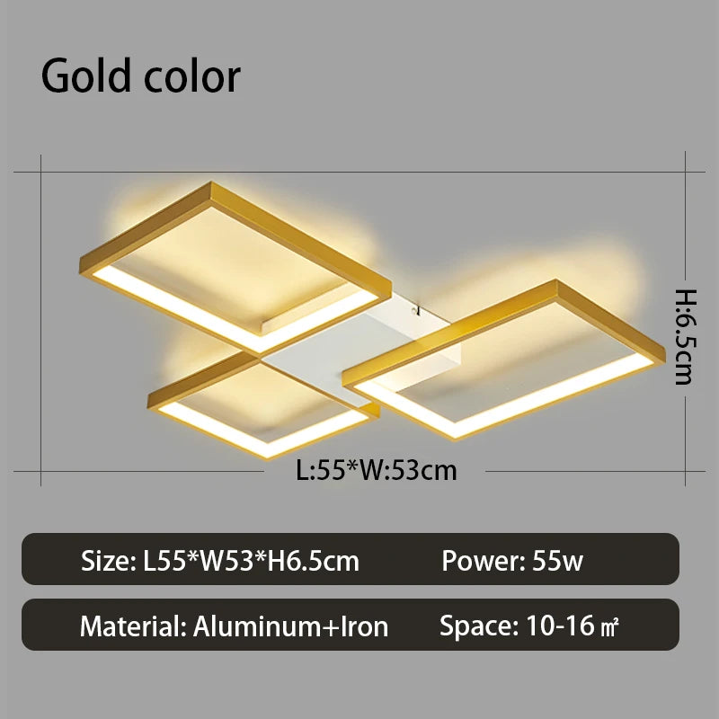 Modern LED Ceiling Lights for Living Room, Bedroom, Lustre, Home Decor, Dimmable Ceiling Lamp, Black/Gold Ceiling Light Fixtures