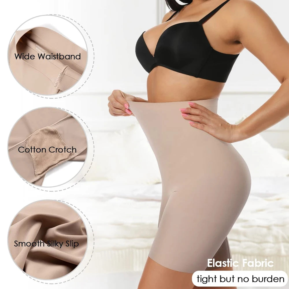 MISS MOLY-pantalones cortos de seguridad de cintura alta para mujer, bragas sólidas con Control de barriga, moldeador de cintura adelgazante, ropa interior femenina de cuerpo liso