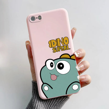 Para iPhone 5 5S Funda lindo oso dibujos animados Rana pintado Funda suave para iPhone SE 2016 2020 2022 SE2 Funda de teléfono de silicona Coque Funda