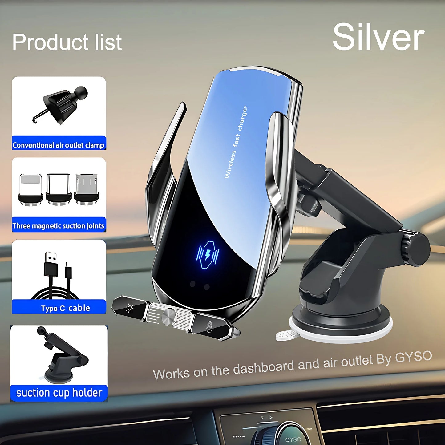 Soporte de teléfono para coche, cargador inalámbrico para iPhone 10, 12, 13, 14, 15 Pro Max, ventosa para parabrisas, salpicadero, ventilación de aire, estación de carga rápida