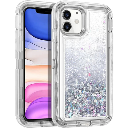 Funda de lujo con purpurina dinámica y arena movediza para IPhone 17 16 15 14 13 Pro Max X XSMAX XR SE 6 7 8 Plus, funda de teléfono pesada a prueba de golpes