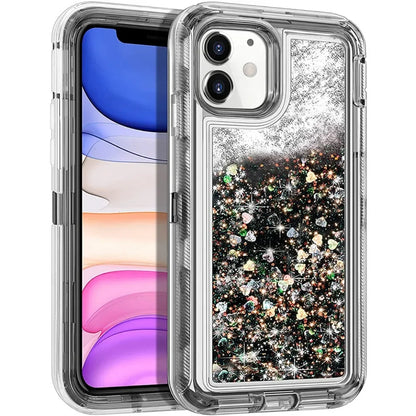 Funda de lujo con purpurina dinámica y arena movediza para IPhone 17 16 15 14 13 Pro Max X XSMAX XR SE 6 7 8 Plus, funda de teléfono pesada a prueba de golpes
