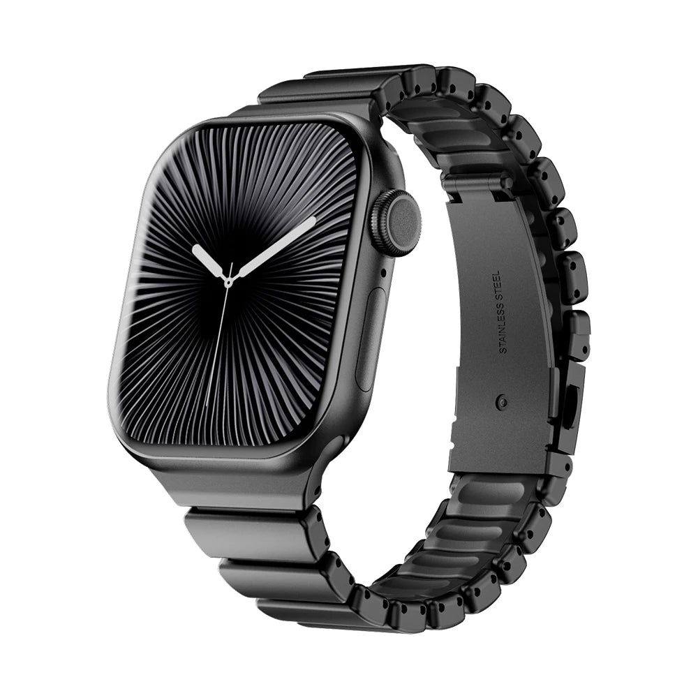 Correa de Acero Inoxidable para Apple Watch Series 10 11 42mm, Correa de Goma para Mujer para Iwatch 9 8 7 41mm 6 5 4 3 2 1 40mm 38mm