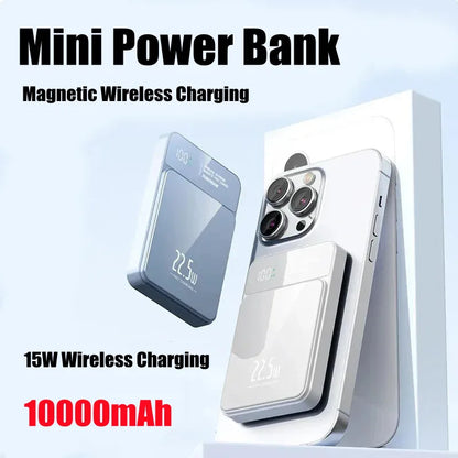 Batería Externa Magnética de 10000mAh, 20W, Inalámbrica, Delgada y Portátil, para MagSafe iPhone 17 16 15 Samsung 24 23