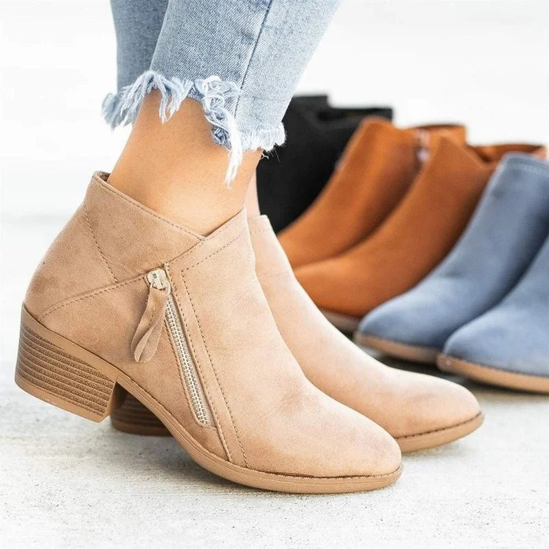 Women's Ankle Boots 2026, Fall Suede Chelsea Boots, Fashion Platform Boots for Women, Side Zipper Heel Ankle Boots, Women's Boots
