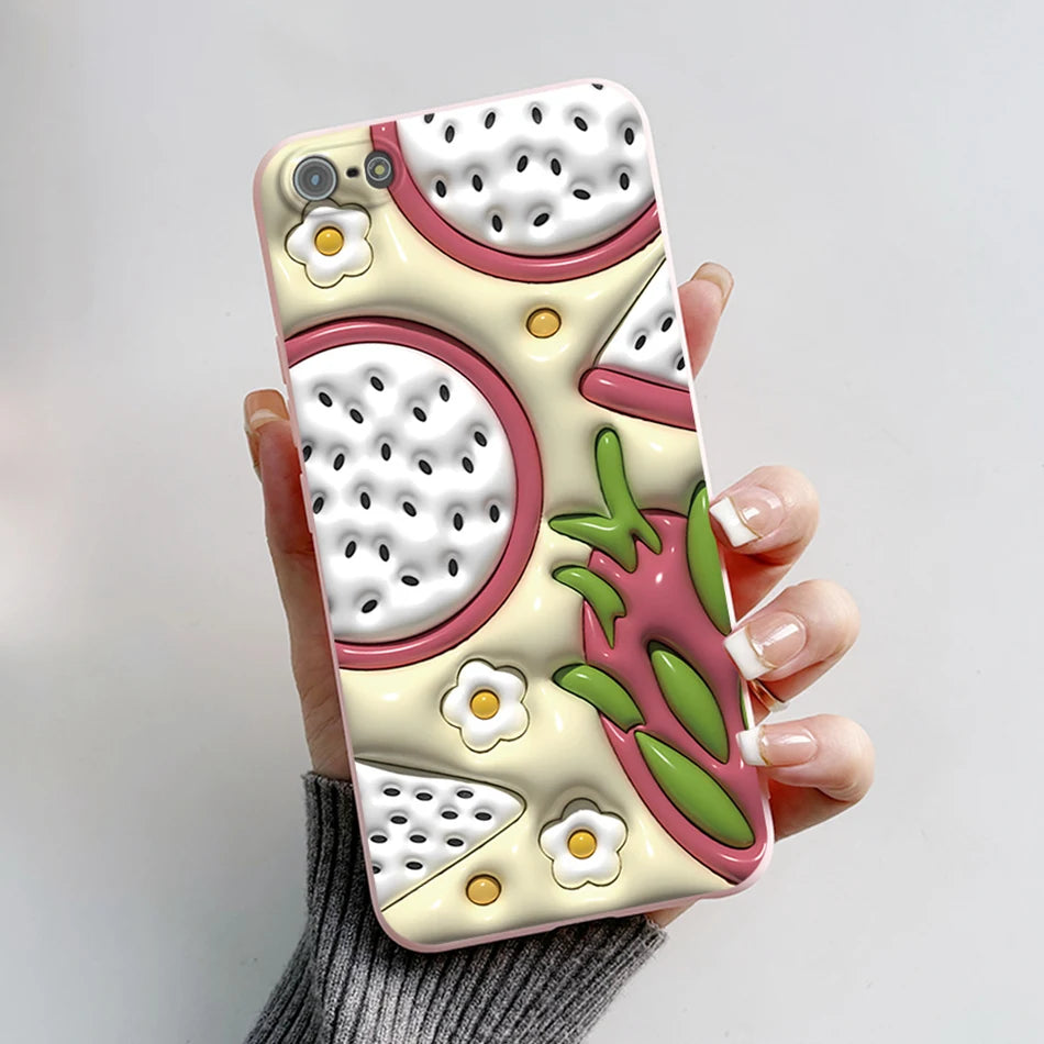 Para iPhone 5 5S Funda lindo oso dibujos animados Rana pintado Funda suave para iPhone SE 2016 2020 2022 SE2 Funda de teléfono de silicona Coque Funda