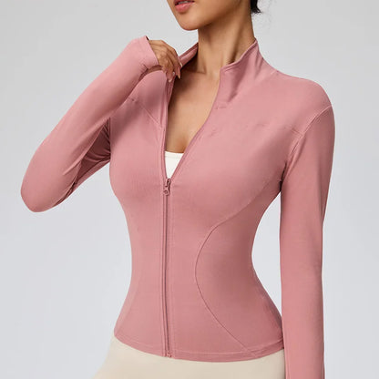 Chaqueta deportiva de secado rápido para Pilates de otoño para mujer: ideal para entrenamientos de gimnasio y correr al aire libre