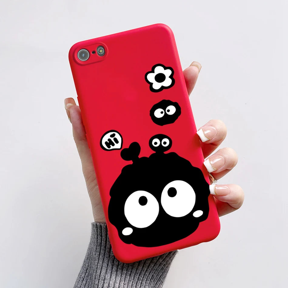 Para iPhone 5 5S Funda lindo oso dibujos animados Rana pintado Funda suave para iPhone SE 2016 2020 2022 SE2 Funda de teléfono de silicona Coque Funda