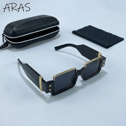 Gafas de sol cuadradas Punk Y2K 2026 marca de lujo, gafas de sol Retro Steampunk para mujer, gafas de sol para exterior UV400