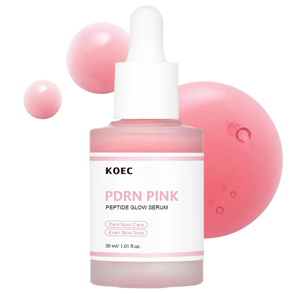 30ml Salmon PDRN Peptide Pink Glow Facial Serum Spot Care Even Skin Tone Improve Elasticity Smoothing Firming Adenosine