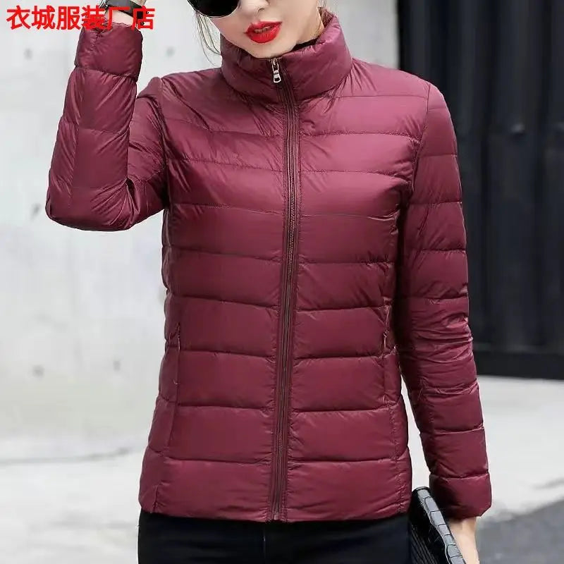 Nueva Chaqueta de Plumón con Capucha para Mujer, Corta, uesa, Cálida, Informal, ra, Estilo Coreano, Diseño Simple