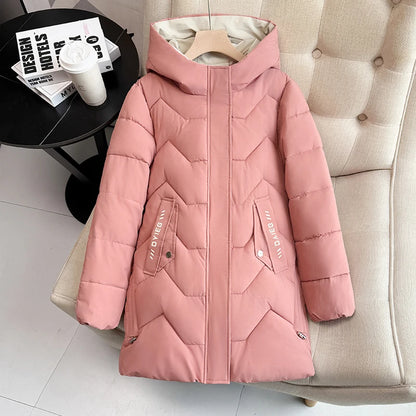 High-end women's mid-length down jacket, thick, warm and stylish, Korean style, for winter, c...
