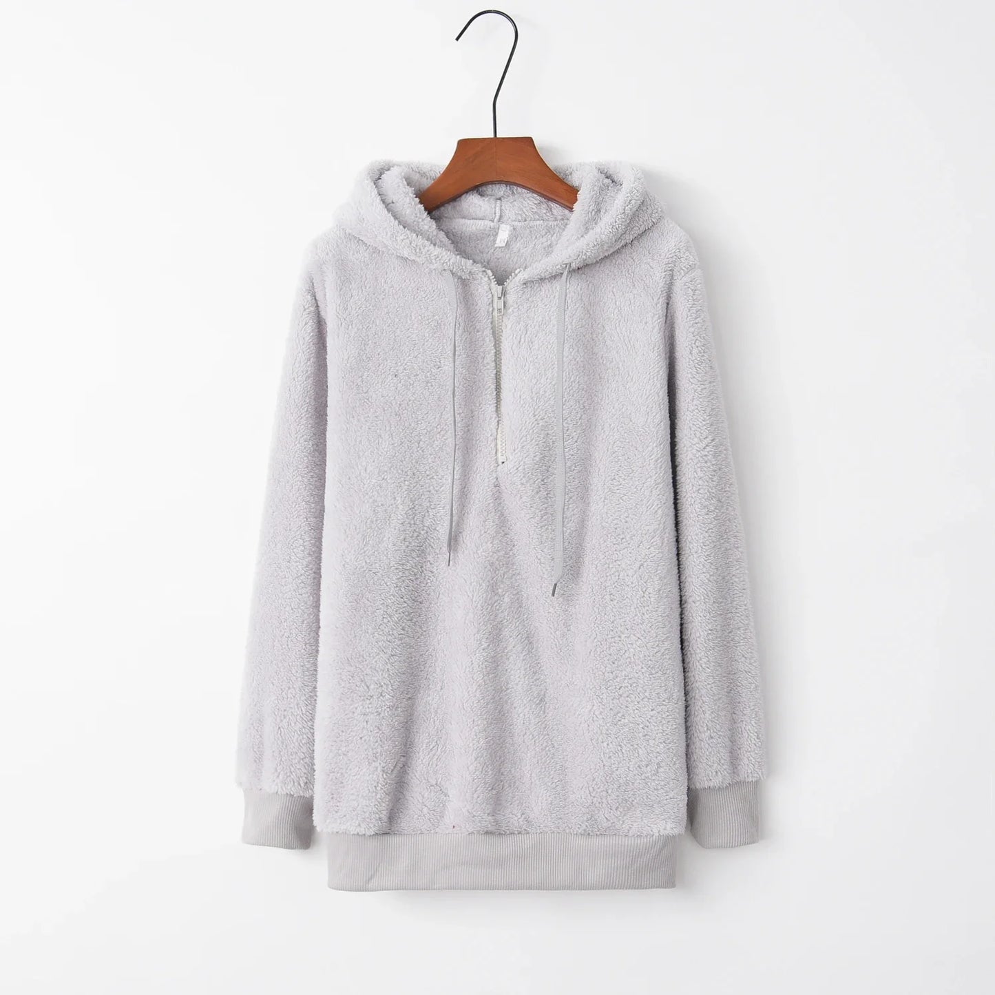 Women's Long Sleeve Hooded Sweatshirt, Monochromatic Coat, Fashion Trend