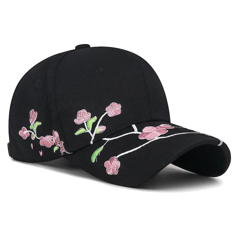 Nueva tendencia nacional gorra de pico de pato sombrero para el sol primavera y otoño bordado de flor de ciruelo estilo nacional gorra de béisbol de ala curva