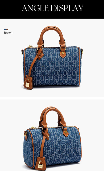 Bolso de hombro para mujer, nuevo bolso de almohada empalmado de vaquero, bolso informal de fiesta para mujer